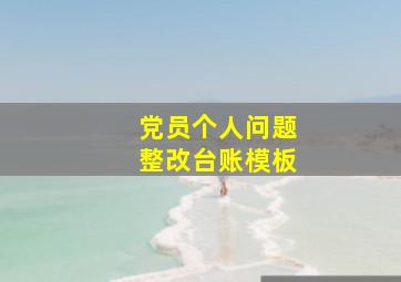 党员个人问题整改台账模板