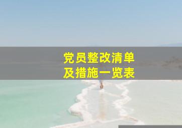 党员整改清单及措施一览表