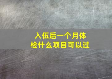 入伍后一个月体检什么项目可以过