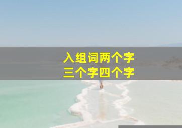 入组词两个字三个字四个字