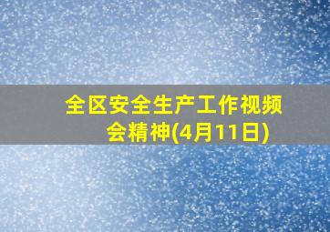 全区安全生产工作视频会精神(4月11日)