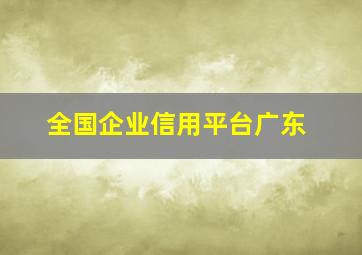 全国企业信用平台广东