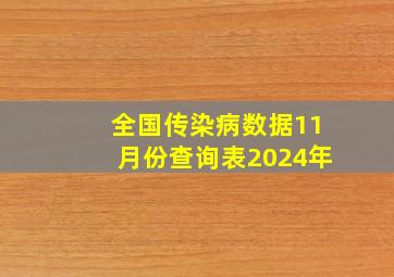 全国传染病数据11月份查询表2024年