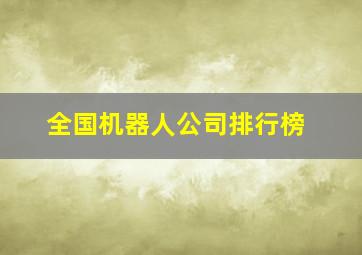 全国机器人公司排行榜