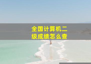 全国计算机二级成绩怎么查