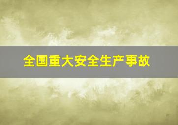 全国重大安全生产事故