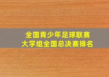 全国青少年足球联赛大学组全国总决赛排名