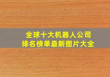 全球十大机器人公司排名榜单最新图片大全