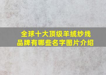 全球十大顶级羊绒纱线品牌有哪些名字图片介绍