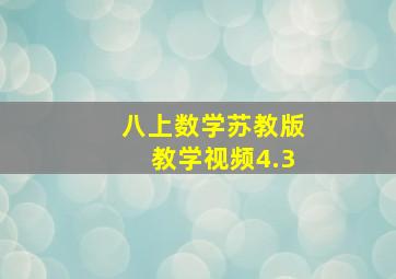 八上数学苏教版教学视频4.3