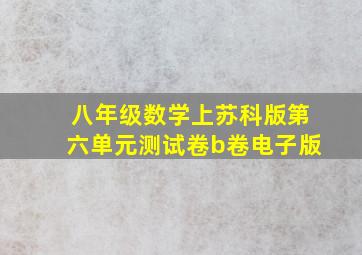 八年级数学上苏科版第六单元测试卷b卷电子版