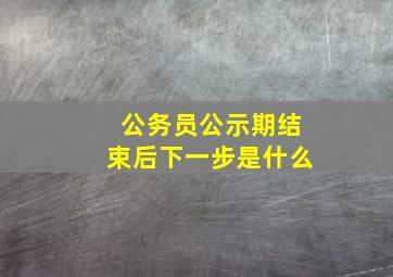 公务员公示期结束后下一步是什么