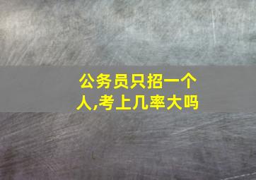 公务员只招一个人,考上几率大吗