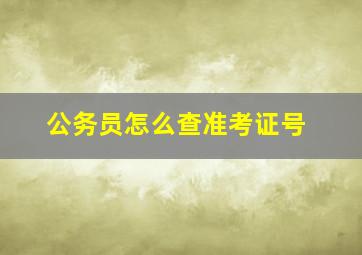 公务员怎么查准考证号