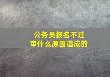 公务员报名不过审什么原因造成的