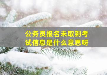 公务员报名未取到考试信息是什么意思呀