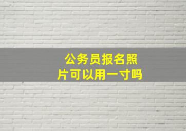 公务员报名照片可以用一寸吗