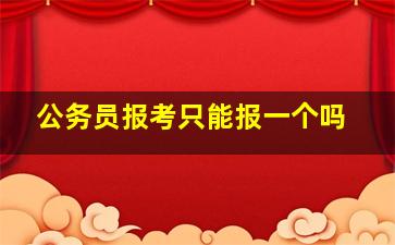 公务员报考只能报一个吗