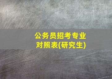 公务员招考专业对照表(研究生)