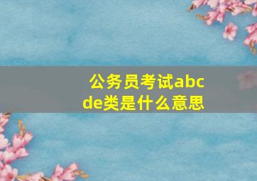 公务员考试abcde类是什么意思