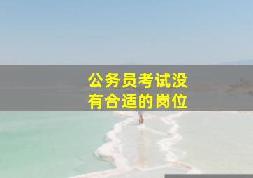 公务员考试没有合适的岗位