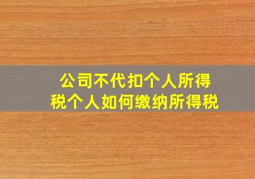 公司不代扣个人所得税个人如何缴纳所得税