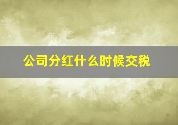 公司分红什么时候交税