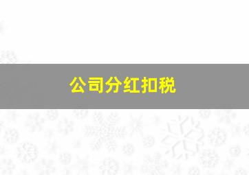 公司分红扣税