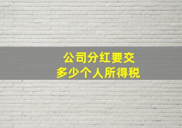 公司分红要交多少个人所得税