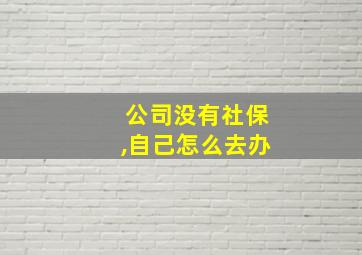 公司没有社保,自己怎么去办