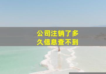 公司注销了多久信息查不到