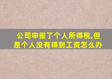 公司申报了个人所得税,但是个人没有得到工资怎么办