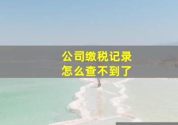 公司缴税记录怎么查不到了