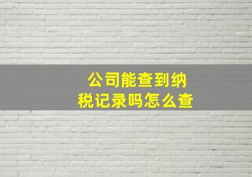 公司能查到纳税记录吗怎么查