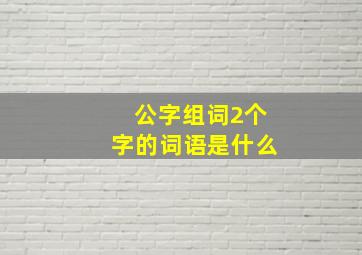 公字组词2个字的词语是什么