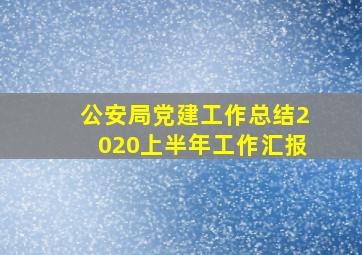 公安局党建工作总结2020上半年工作汇报