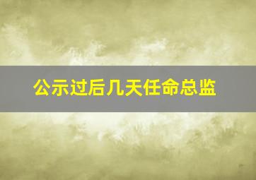 公示过后几天任命总监