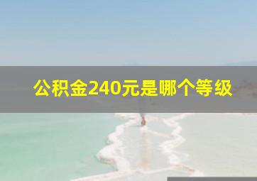 公积金240元是哪个等级