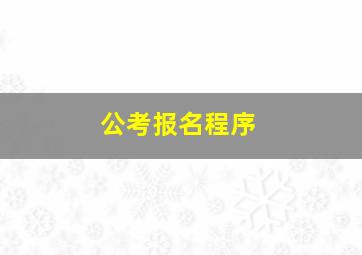 公考报名程序