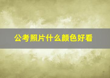 公考照片什么颜色好看