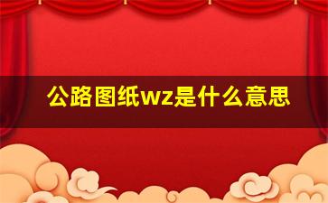 公路图纸wz是什么意思