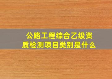 公路工程综合乙级资质检测项目类别是什么