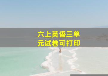 六上英语三单元试卷可打印