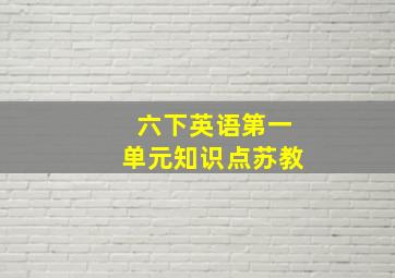 六下英语第一单元知识点苏教