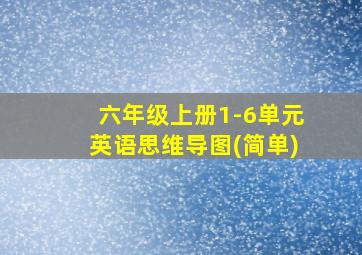 六年级上册1-6单元英语思维导图(简单)