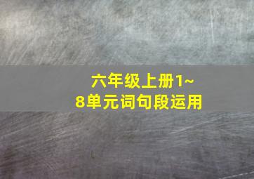 六年级上册1~8单元词句段运用