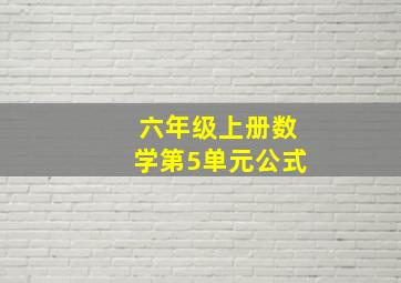 六年级上册数学第5单元公式