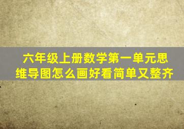 六年级上册数学第一单元思维导图怎么画好看简单又整齐