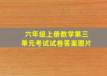 六年级上册数学第三单元考试试卷答案图片