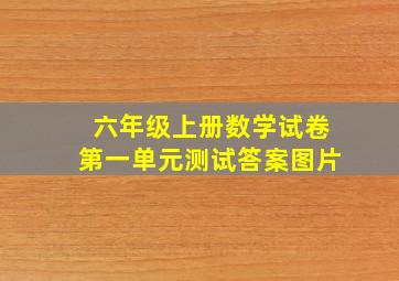 六年级上册数学试卷第一单元测试答案图片